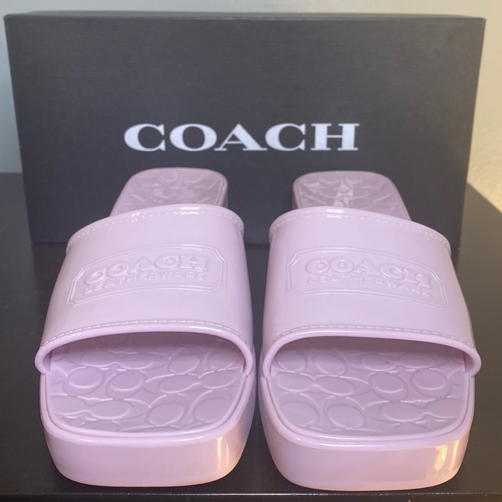 COACH Scarlett Rubber Signature Logo Block Heel Sandals